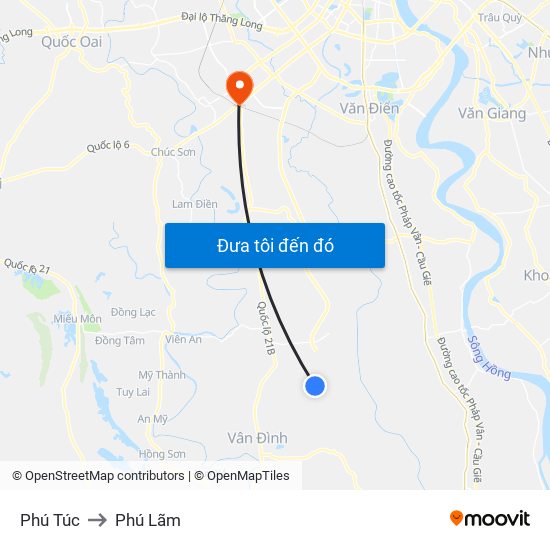 Phú Túc to Phú Lãm map