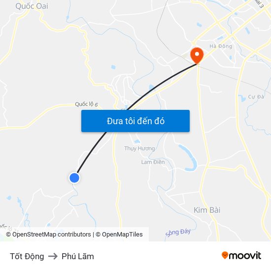 Tốt Động to Phú Lãm map