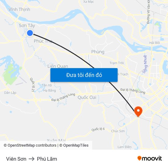 Viên Sơn to Phú Lãm map