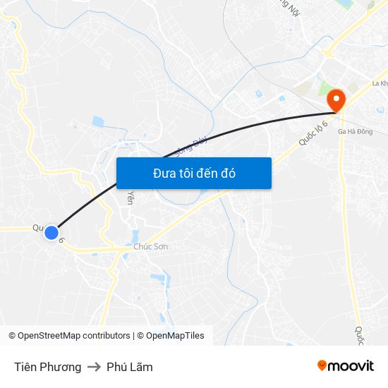 Tiên Phương to Phú Lãm map