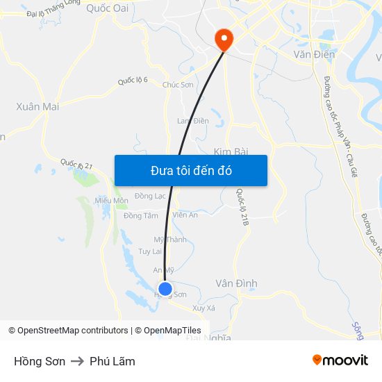 Hồng Sơn to Phú Lãm map