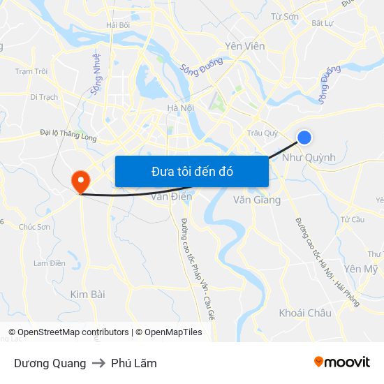 Dương Quang to Phú Lãm map