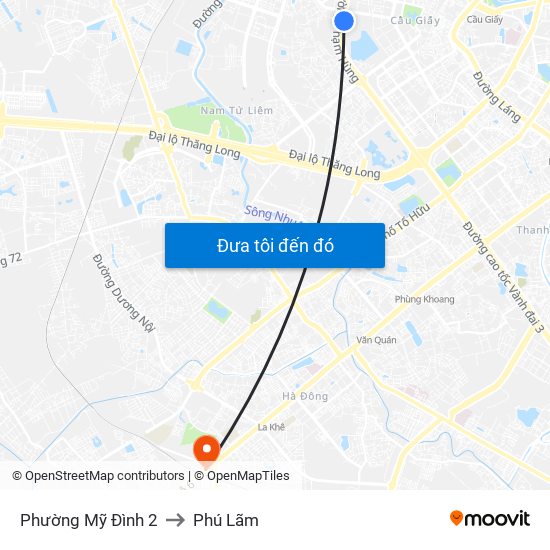 Phường Mỹ Đình 2 to Phú Lãm map