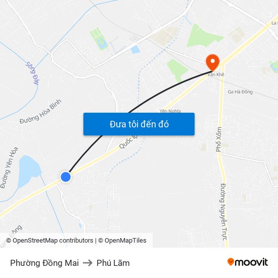 Phường Đồng Mai to Phú Lãm map