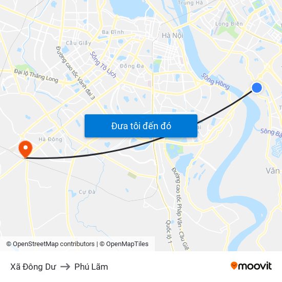 Xã Đông Dư to Phú Lãm map