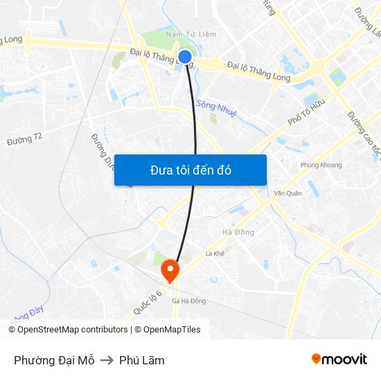 Phường Đại Mỗ to Phú Lãm map