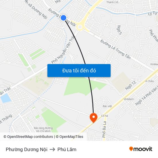 Phường Dương Nội to Phú Lãm map