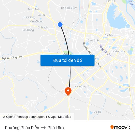 Phường Phúc Diễn to Phú Lãm map