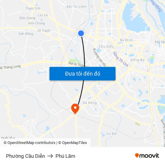 Phường Cầu Diễn to Phú Lãm map