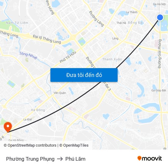 Phường Trung Phụng to Phú Lãm map
