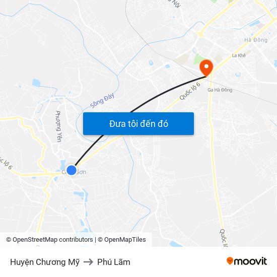 Huyện Chương Mỹ to Phú Lãm map