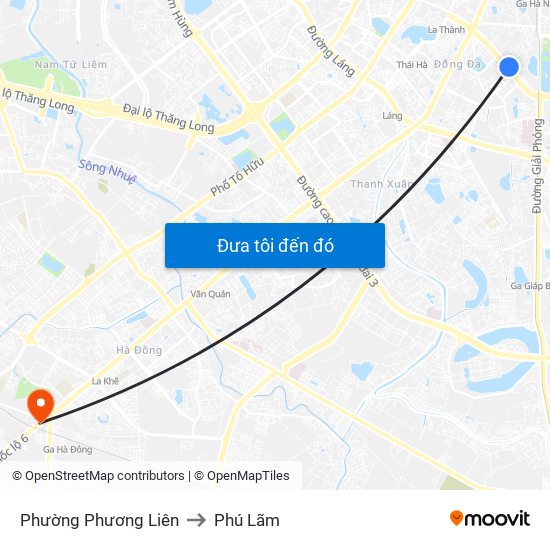 Phường Phương Liên to Phú Lãm map