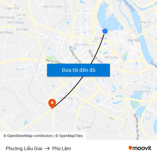 Phường Liễu Giai to Phú Lãm map