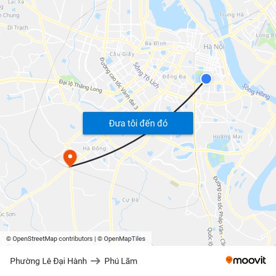 Phường Lê Đại Hành to Phú Lãm map