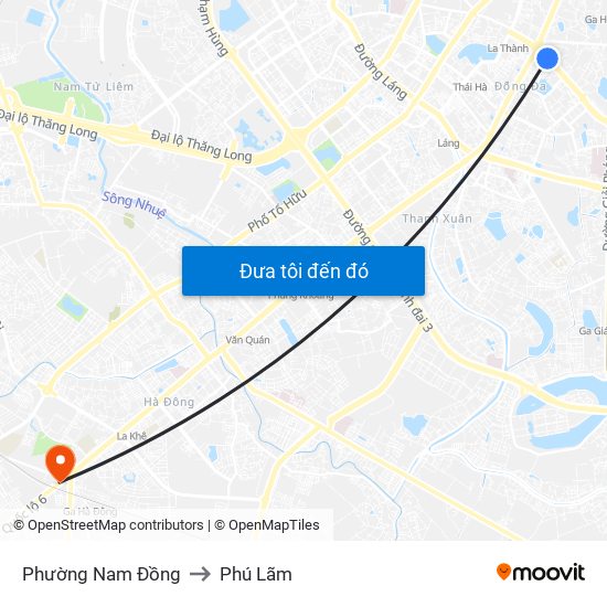 Phường Nam Đồng to Phú Lãm map