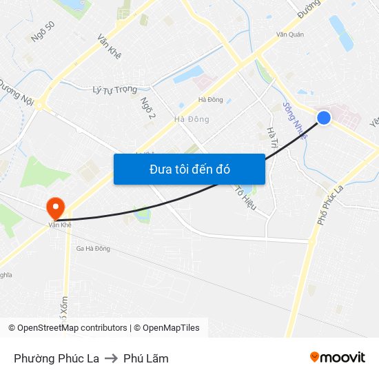 Phường Phúc La to Phú Lãm map