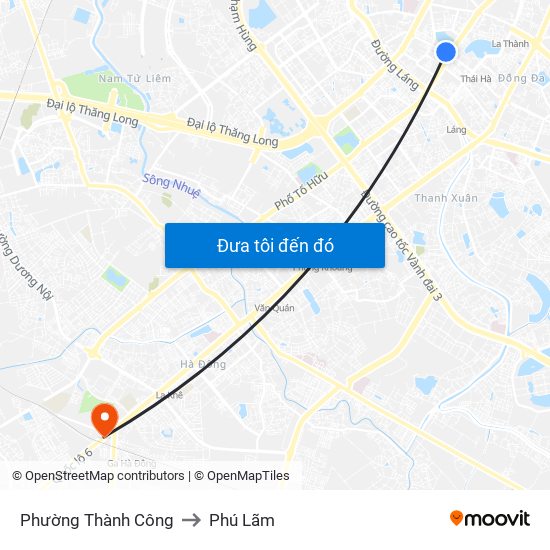 Phường Thành Công to Phú Lãm map