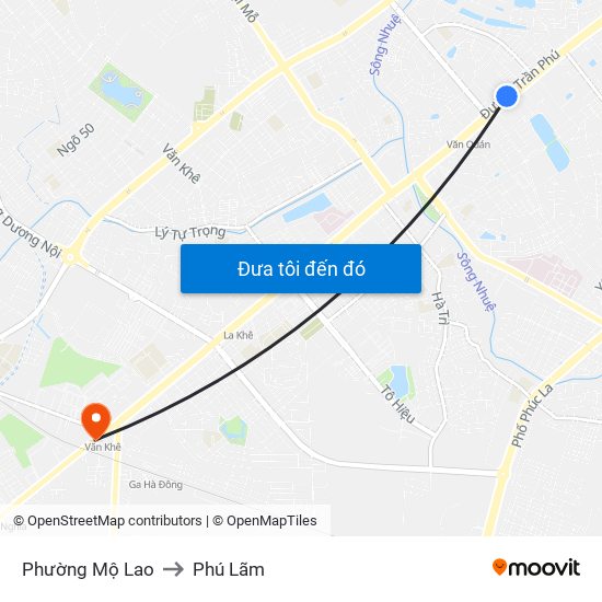 Phường Mộ Lao to Phú Lãm map