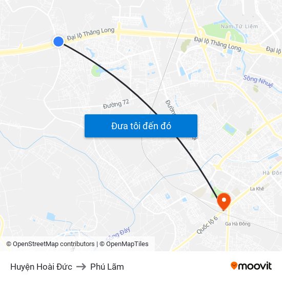 Huyện Hoài Đức to Phú Lãm map