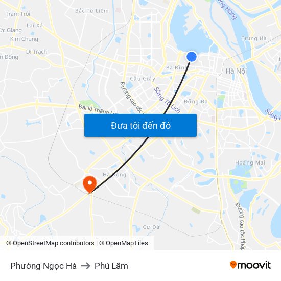 Phường Ngọc Hà to Phú Lãm map