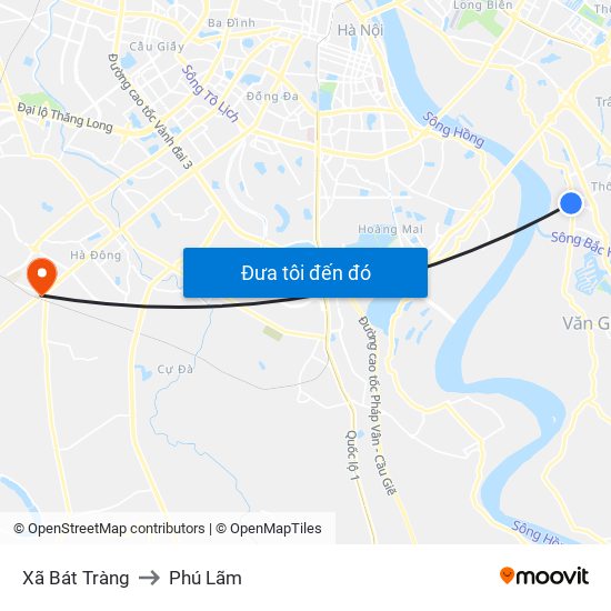 Xã Bát Tràng to Phú Lãm map