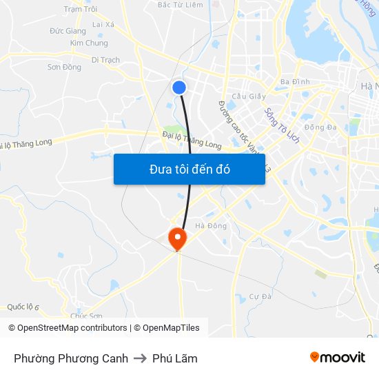 Phường Phương Canh to Phú Lãm map