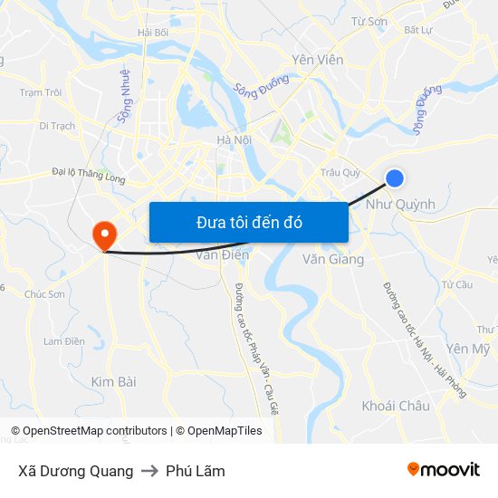 Xã Dương Quang to Phú Lãm map