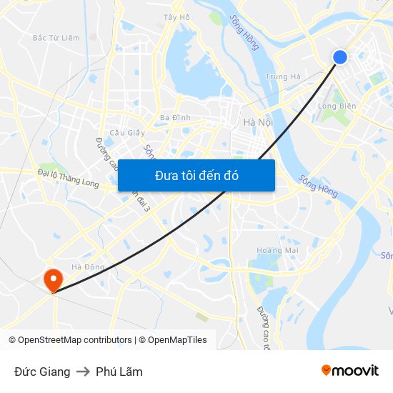 Đức Giang to Phú Lãm map