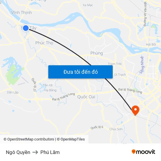 Ngô Quyền to Phú Lãm map