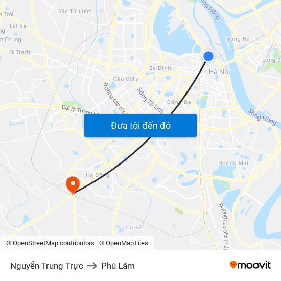 Nguyễn Trung Trực to Phú Lãm map