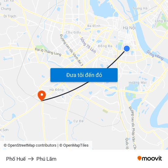 Phố Huế to Phú Lãm map