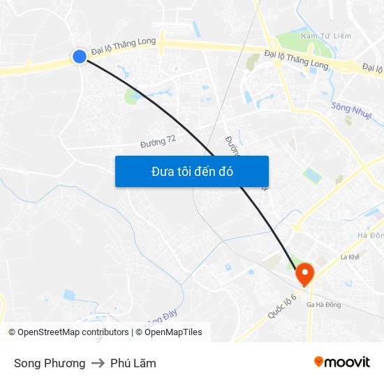 Song Phương to Phú Lãm map