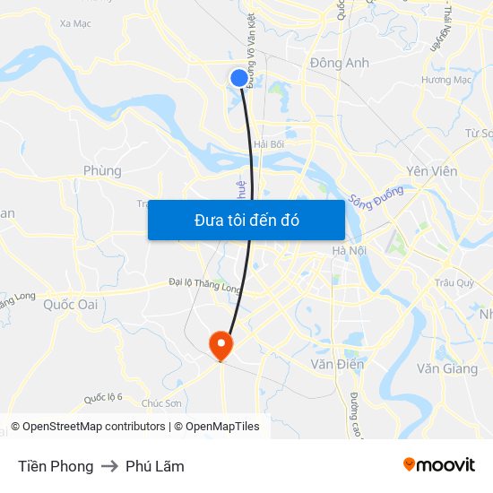 Tiền Phong to Phú Lãm map