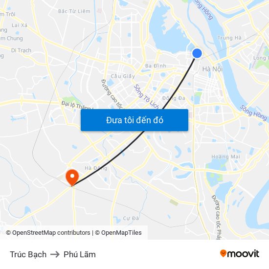 Trúc Bạch to Phú Lãm map