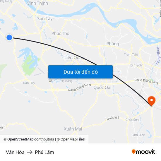 Vân Hòa to Phú Lãm map