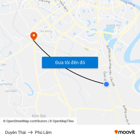 Duyên Thái to Phú Lãm map