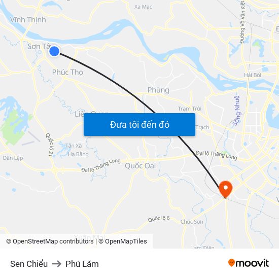 Sen Chiểu to Phú Lãm map