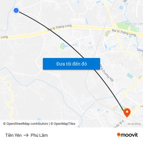 Tiền Yên to Phú Lãm map