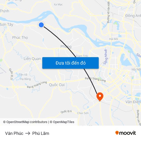 Vân Phúc to Phú Lãm map