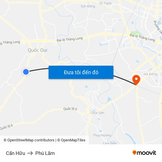 Cấn Hữu to Phú Lãm map