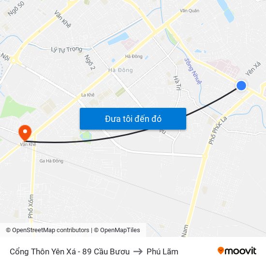 Cổng Thôn Yên Xá - 89 Cầu Bươu to Phú Lãm map