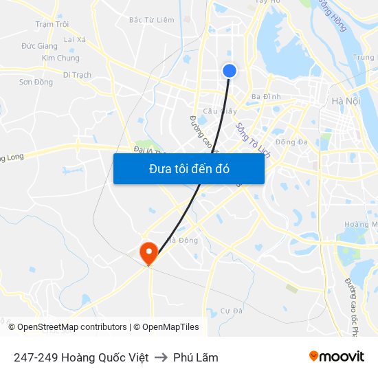 247-249 Hoàng Quốc Việt to Phú Lãm map