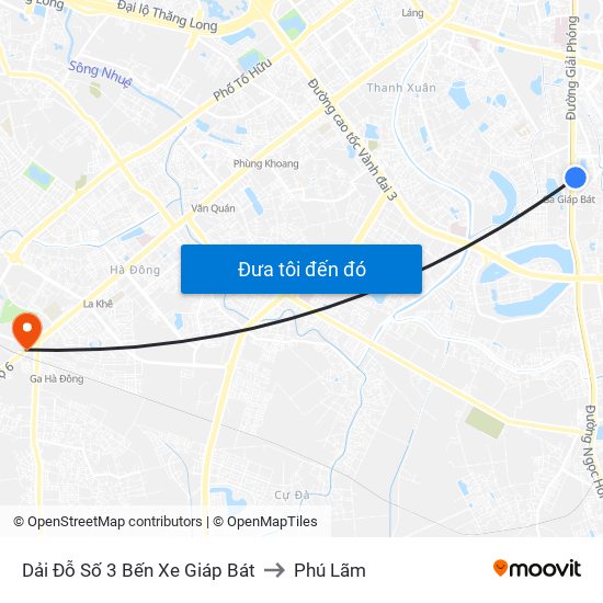 Dải Đỗ Số 3 Bến Xe Giáp Bát to Phú Lãm map