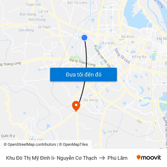 Khu Đô Thị Mỹ Đình Ii- Nguyễn Cơ Thạch to Phú Lãm map