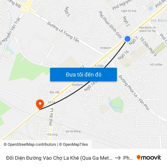 Đối Diện Đường Vào Chợ La Khê (Qua Ga Metro La Khê) - 405 Quang Trung (Hà Đông) to Phú Lãm map