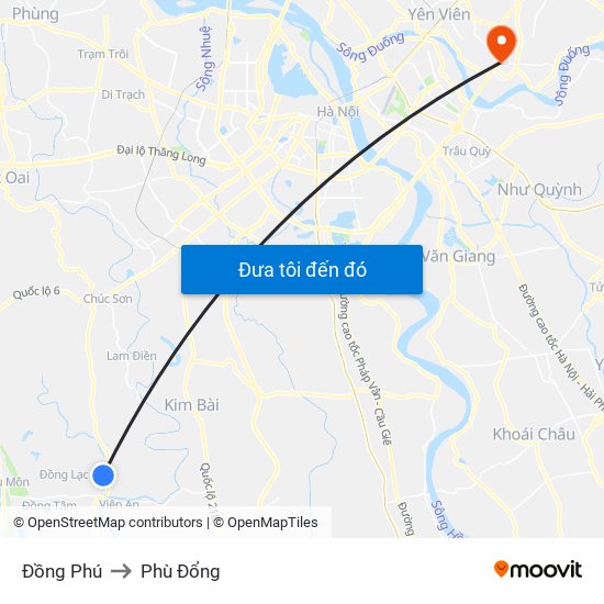 Đồng Phú to Phù Đổng map