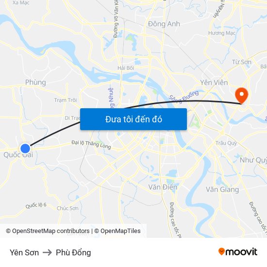 Yên Sơn to Phù Đổng map