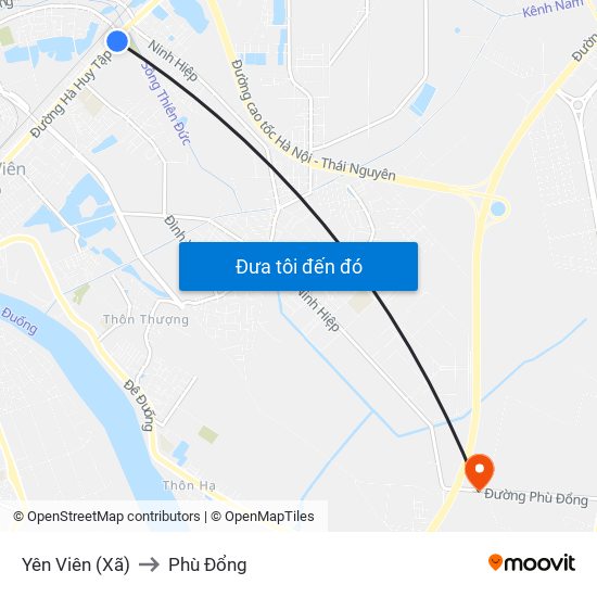 Yên Viên (Xã) to Phù Đổng map