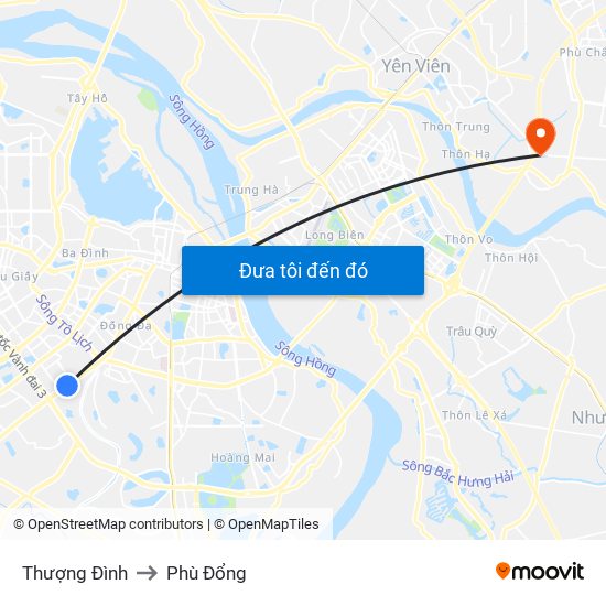 Thượng Đình to Phù Đổng map