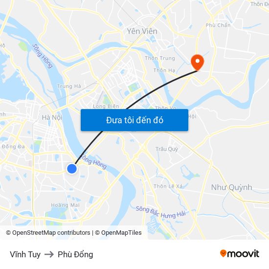 Vĩnh Tuy to Phù Đổng map